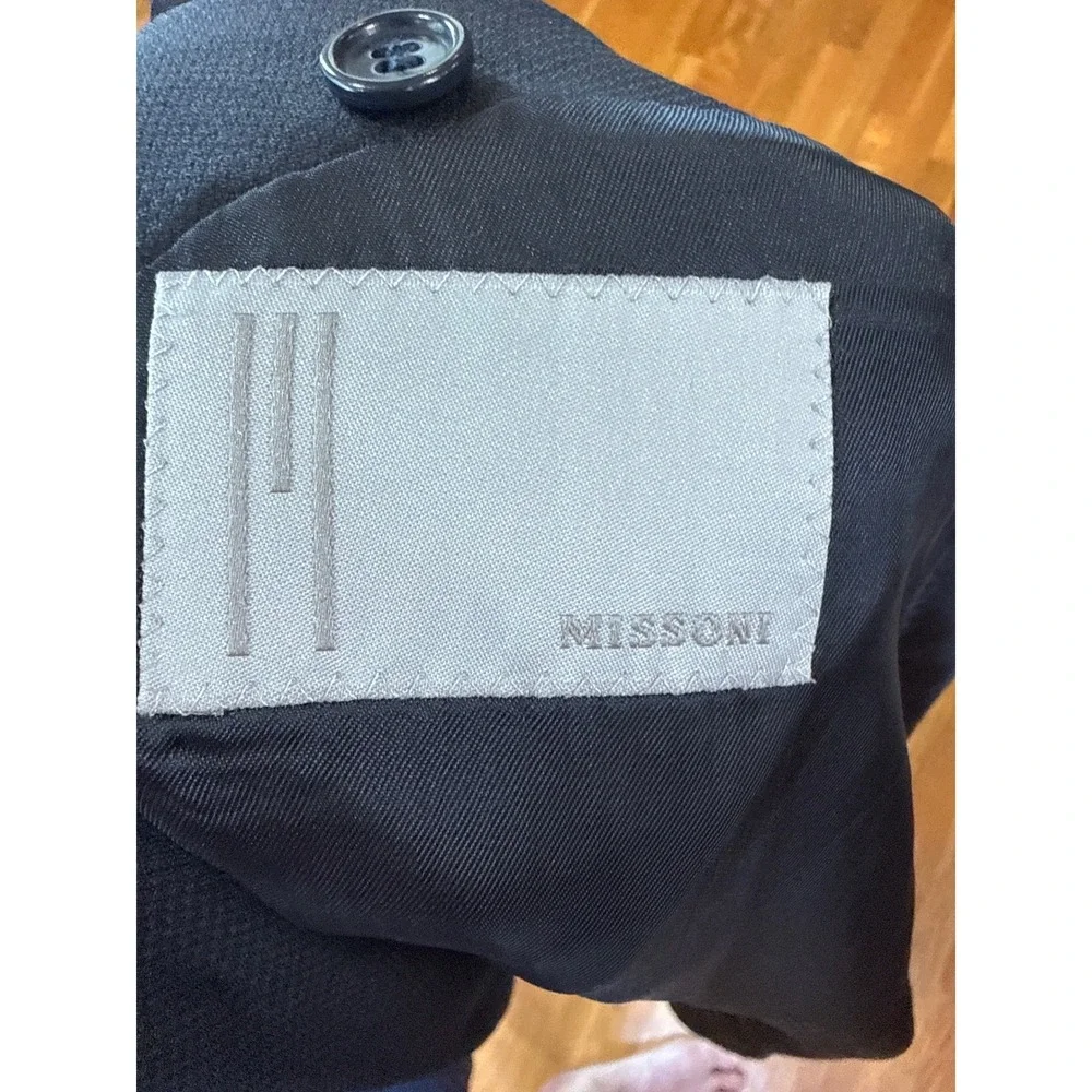 Missoni Mens Blazer Sport Coat Black Italy Size 44 Luxury